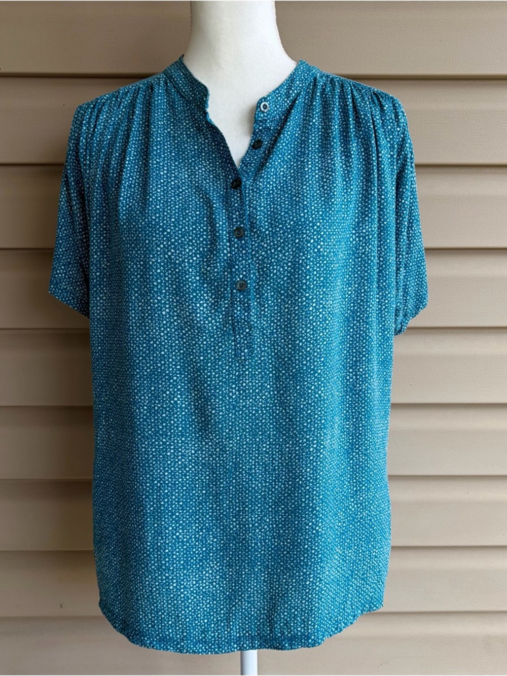 Maeve Anthropologie Windham Teal Short Sleeve Blouse - Size Medium